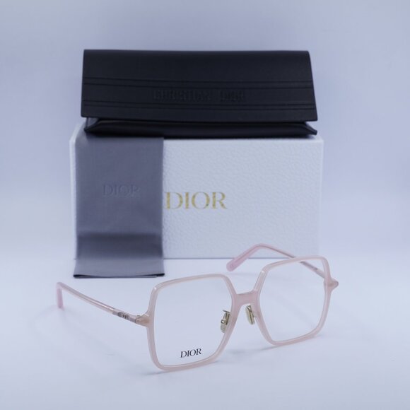 Dior MINI CD O S7F 4000 Eyeglasses Shiny Pink 55mm Square Frame - Picture 10 of 10